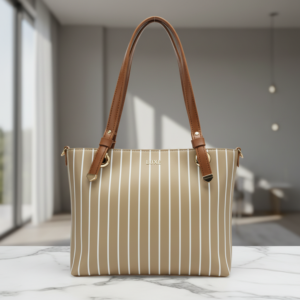 Line Tote-Soft Beige