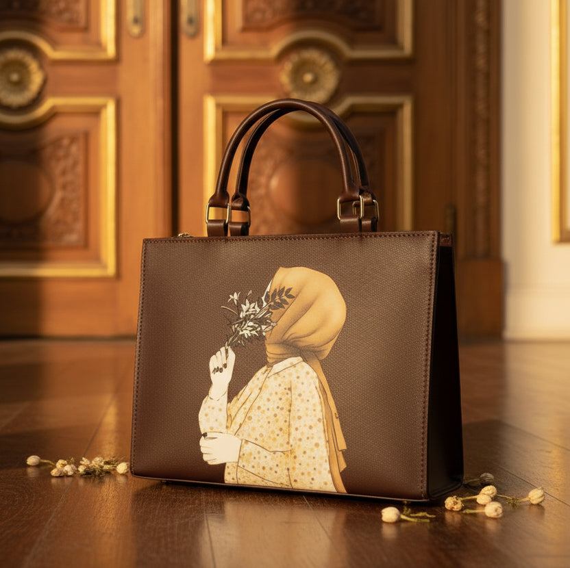 Anoor Tote Bag-Chocolate Brown