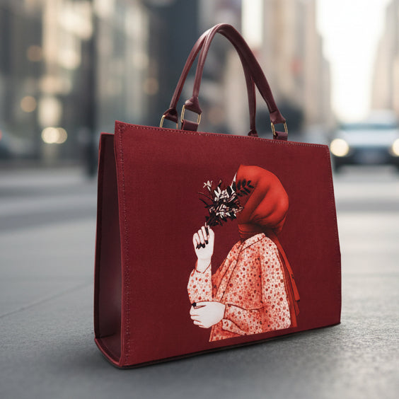 Anoor Tote Bag-Red Wine