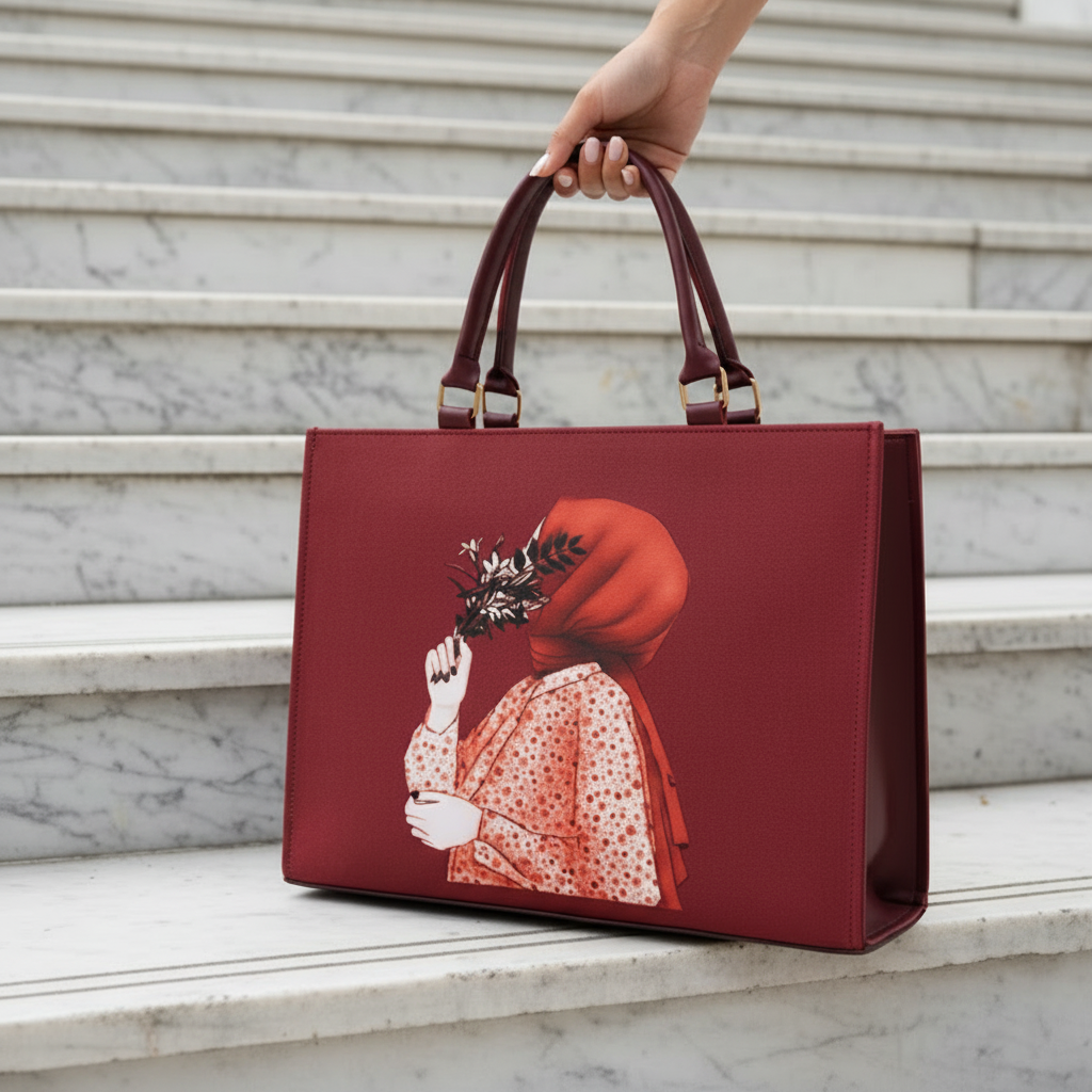 Anoor Tote Bag-Red Wine