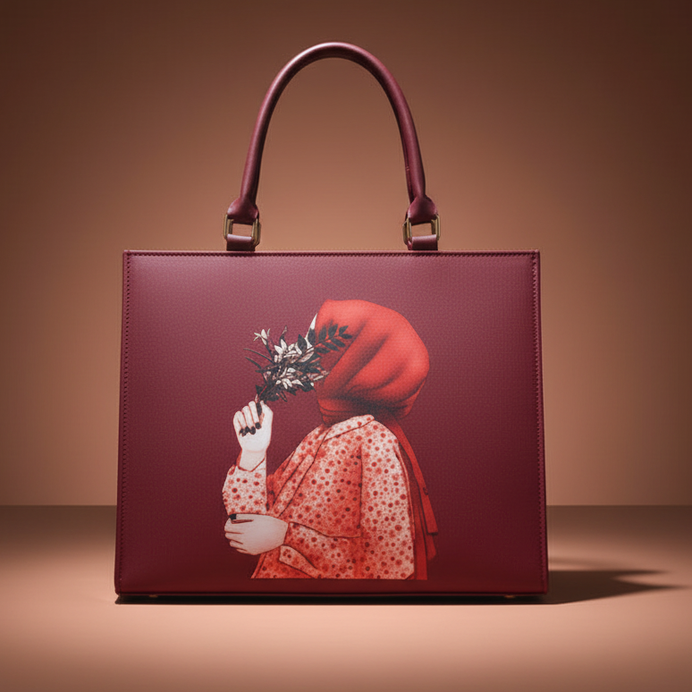Anoor Tote Bag-Red Wine