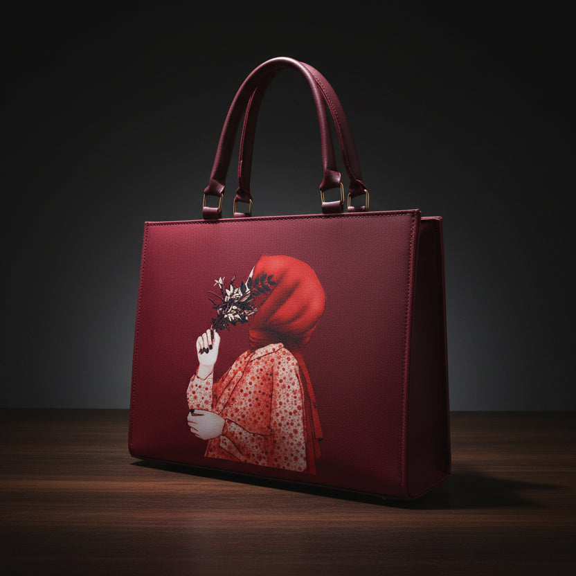 Anoor Tote Bag-Red Wine