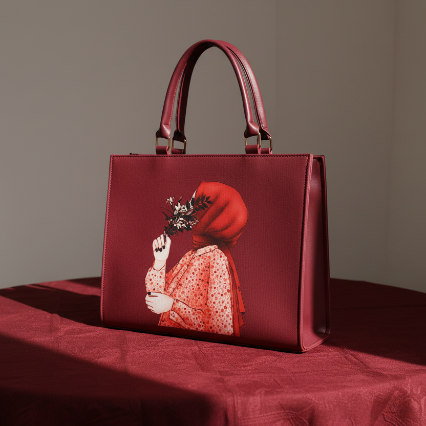 Anoor Tote Bag-Red Wine
