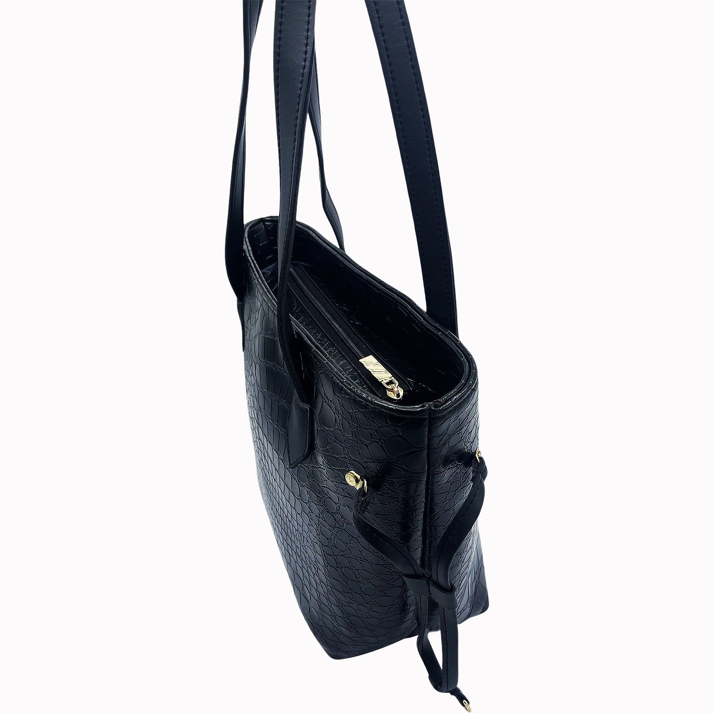 Croco Tote-Black