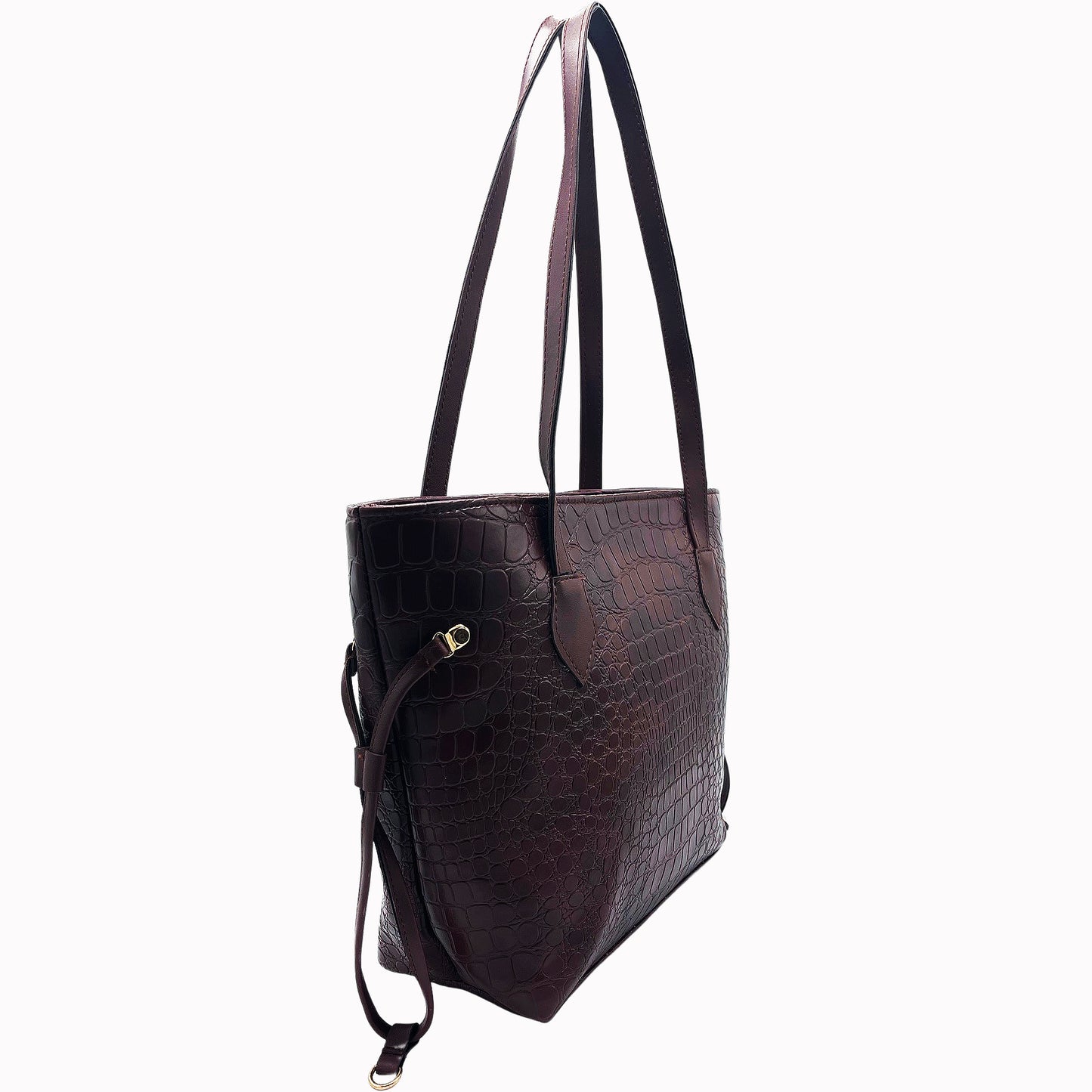 Croco Tote-Red Wine