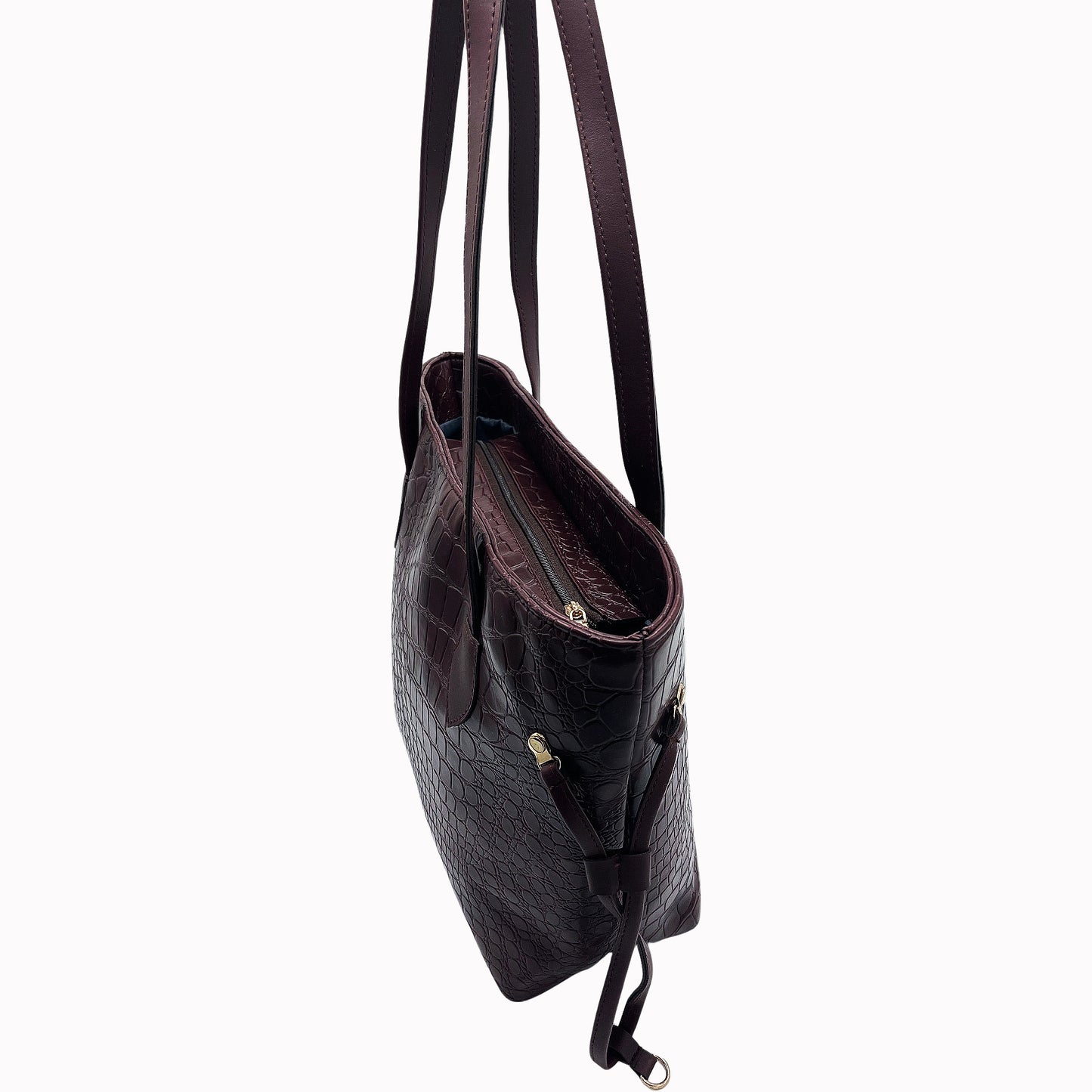 Croco Tote-Red Wine