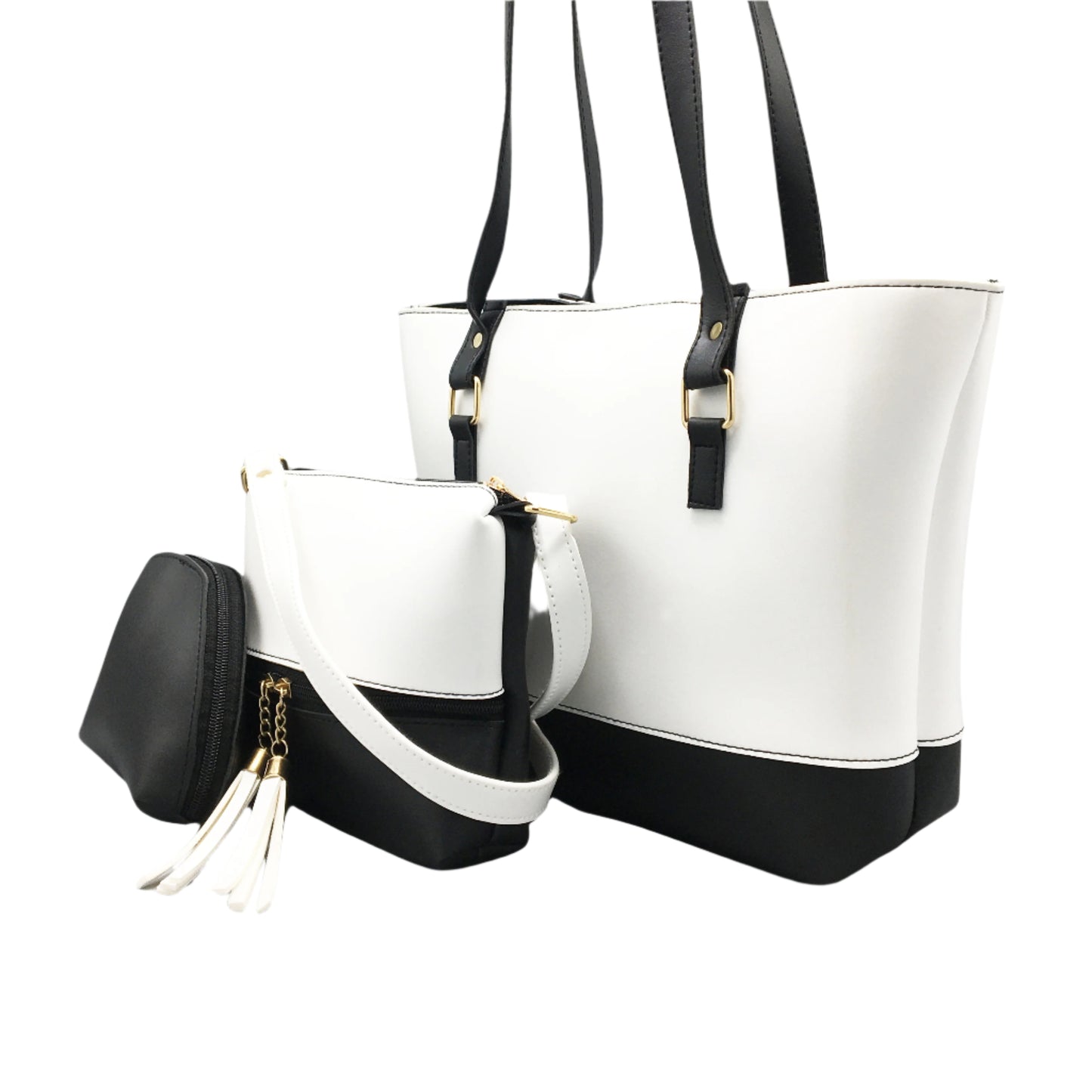 Diva Tote XL 3 Piece-Black & White