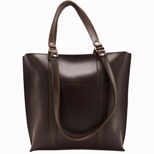 Enigma Double-Handle Tote-Chocolate Brown