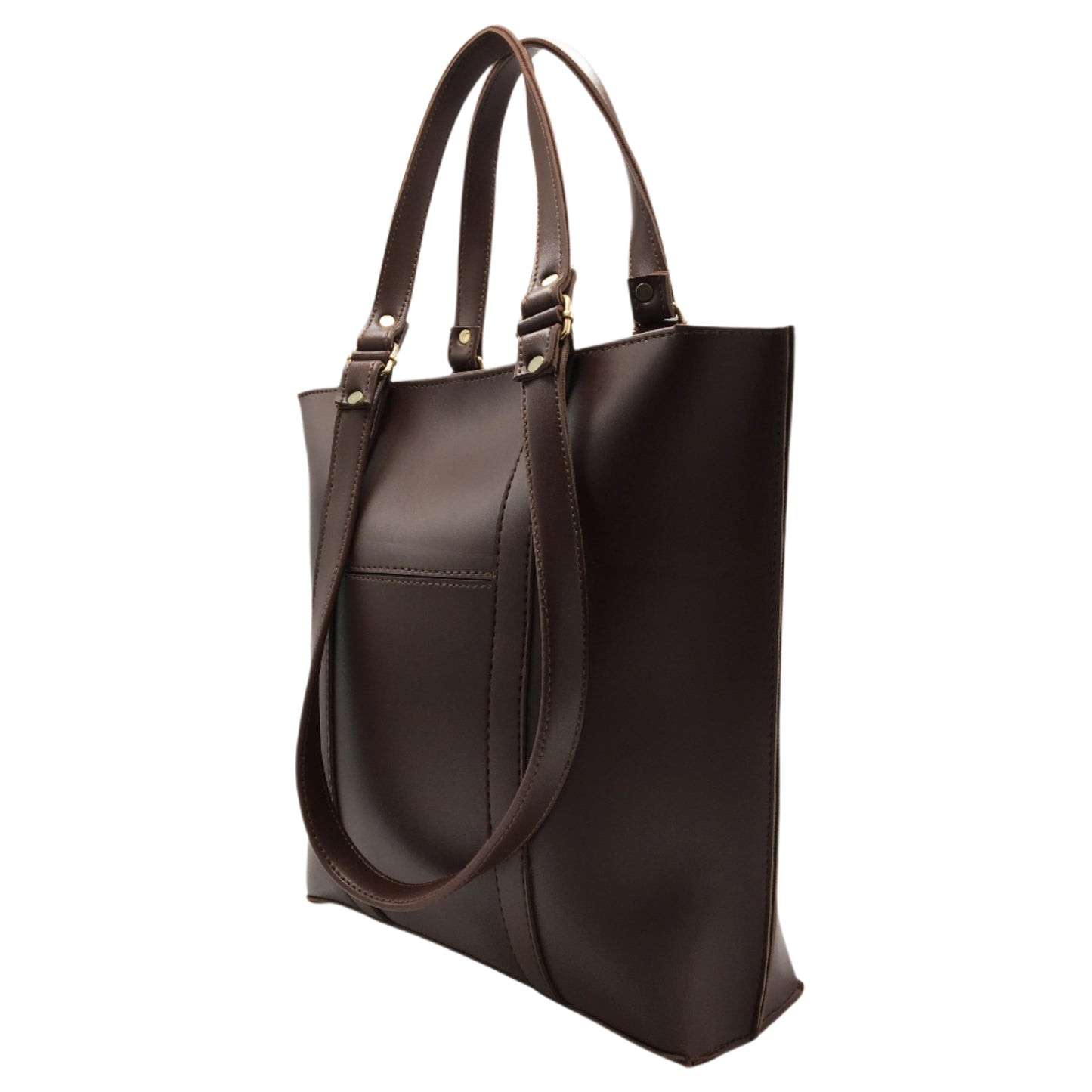 Enigma Double-Handle Tote-Chocolate Brown