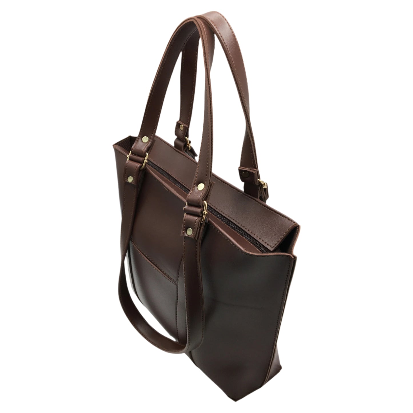 Enigma Double-Handle Tote-Chocolate Brown