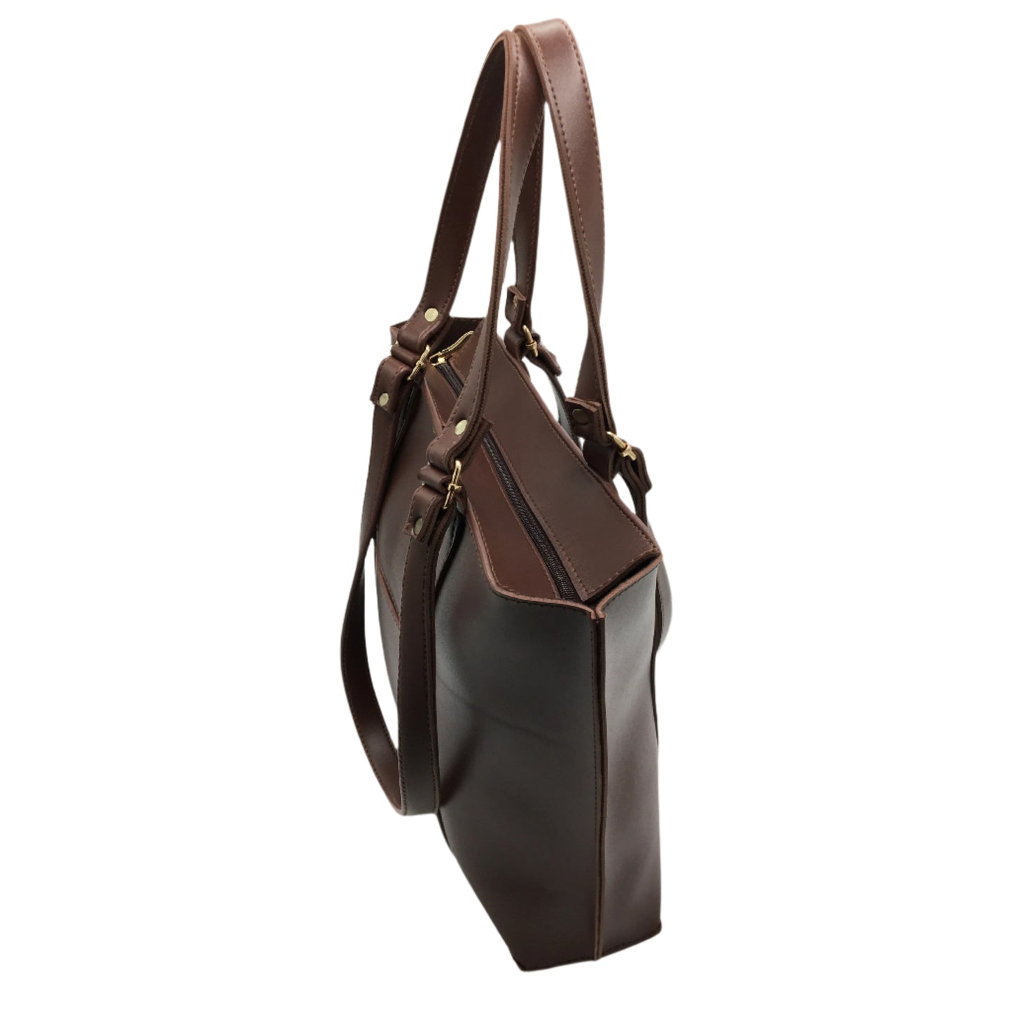 Enigma Double-Handle Tote-Chocolate Brown