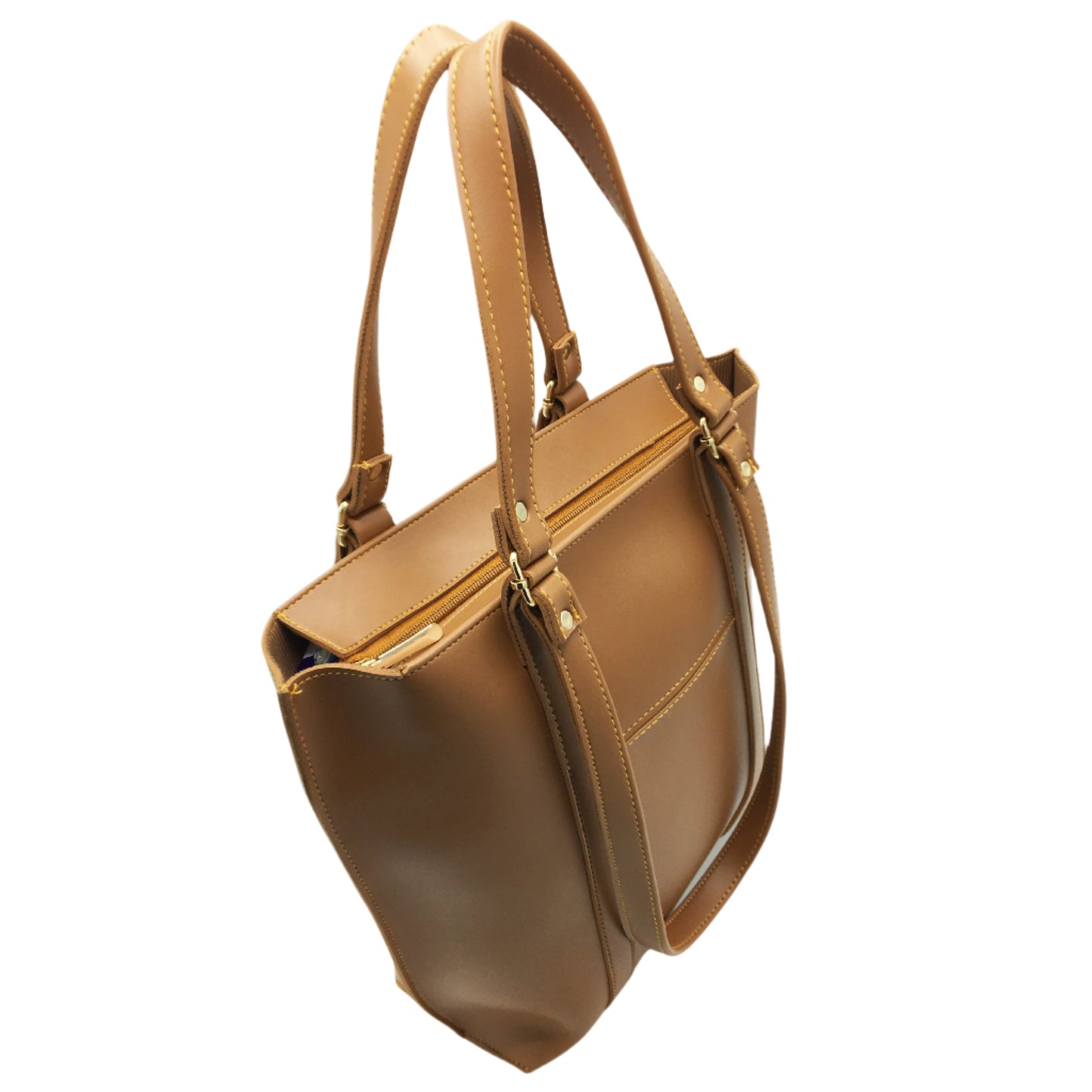 Enigma Double-Handle Tote-Camel Brown