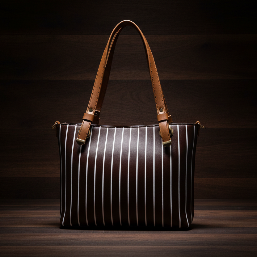 Line Tote-Chocolate Brown