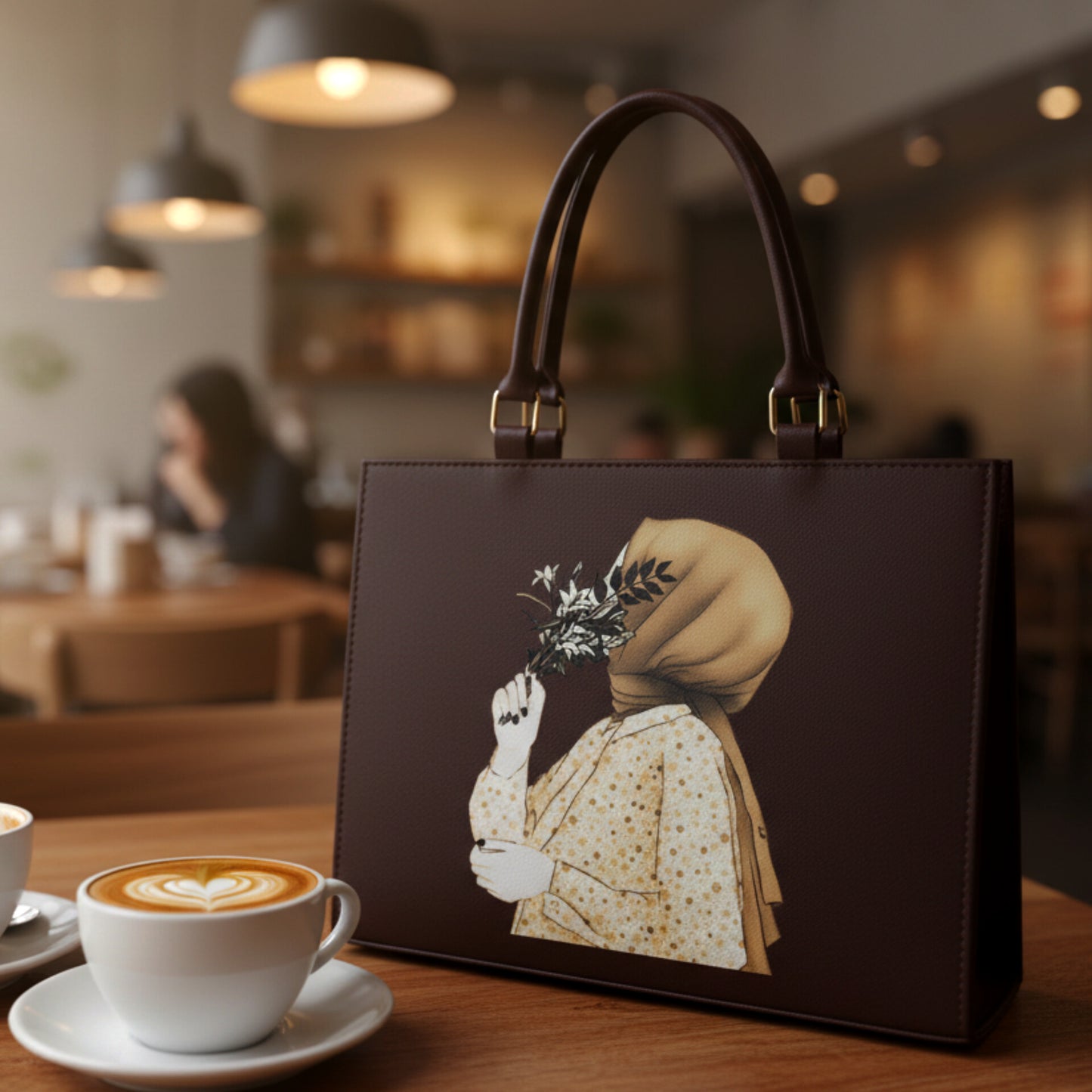 Anoor Tote Bag-Chocolate Brown