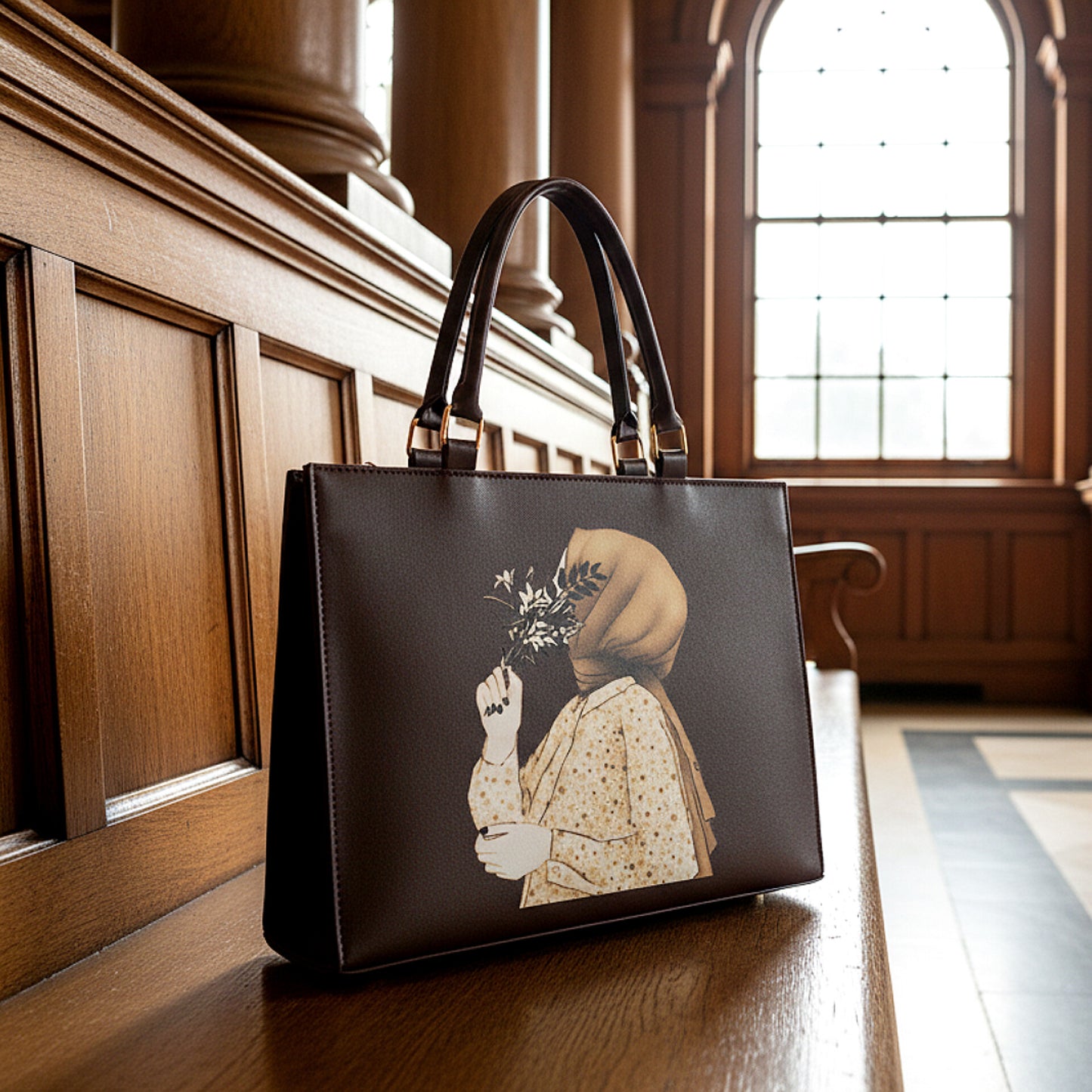 Anoor Tote Bag-Chocolate Brown